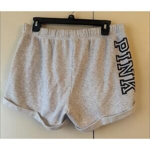 PINK by Victoria's Secret Lounge Shorts Gray Logo Athletic Sweatpants medium